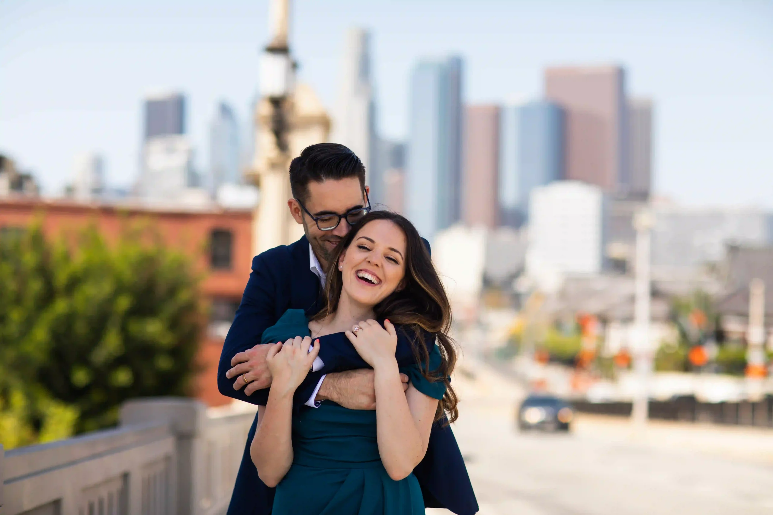 romantic-couple-city-celebrating-engagement-together