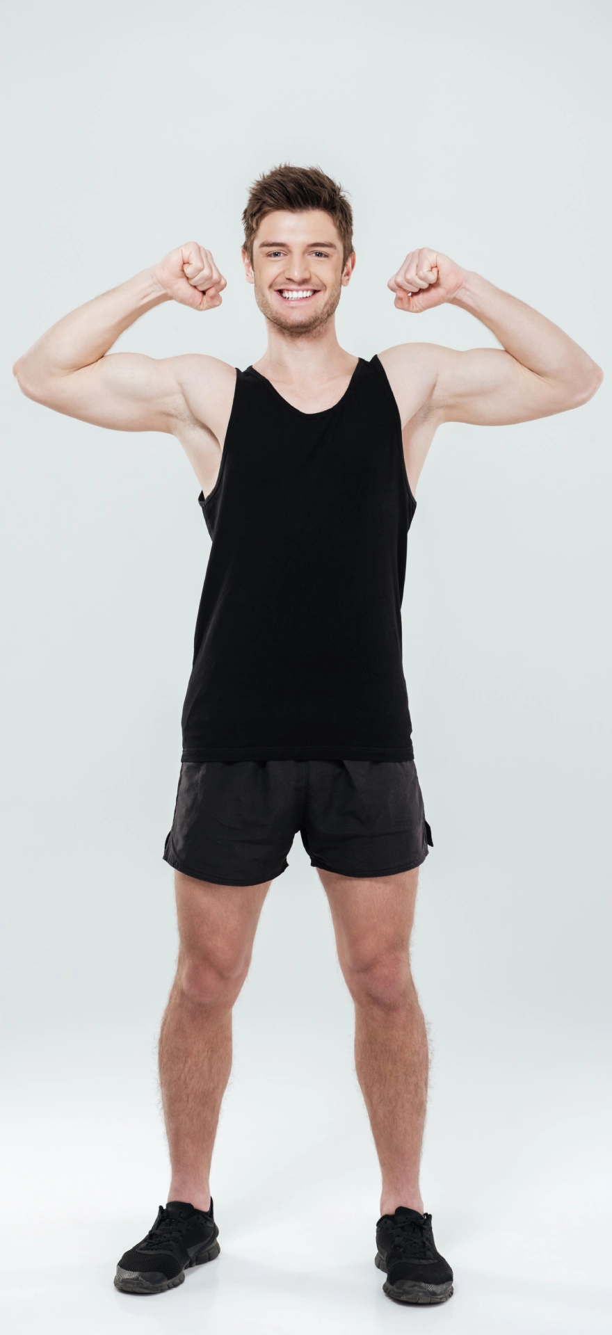 fit man showing his body